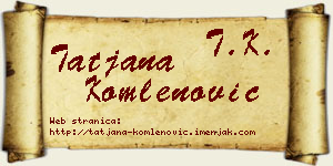 Tatjana Komlenović vizit kartica